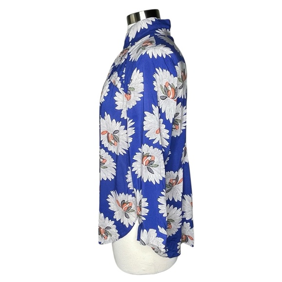 14 of 52 Anthropologie 10 blue floral blouse - Picture 4 of 8
